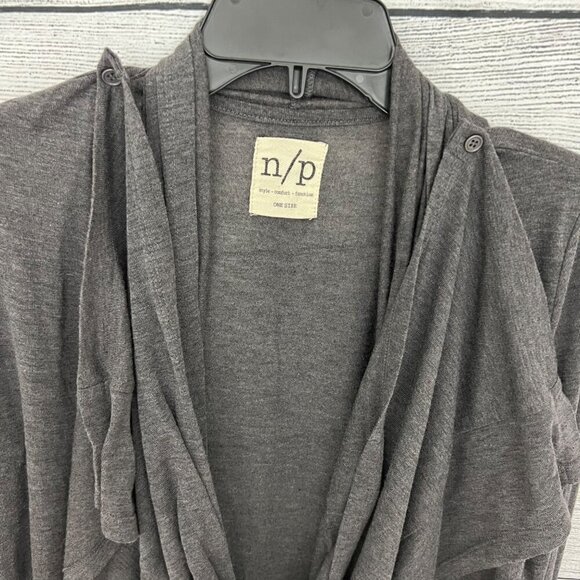 N/P Grey Drape Cardigan OS - Picture 3 of 3